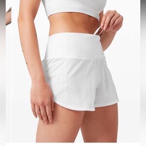Lululemon Speed Up Short Long High-Rise *4"
White